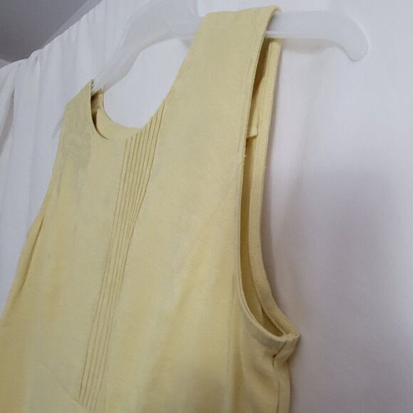 Sag Harbor Pencil Dress Yellow Rayon blend 12P Jacquard Zip sleeveless Retro EUC - Picture 6 of 15
